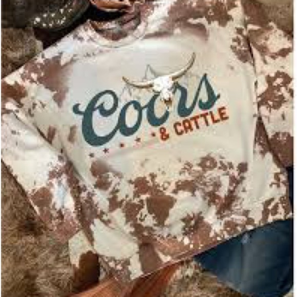 Coors Tops - Coors & Cattle Brown and Cream Sweatshirt